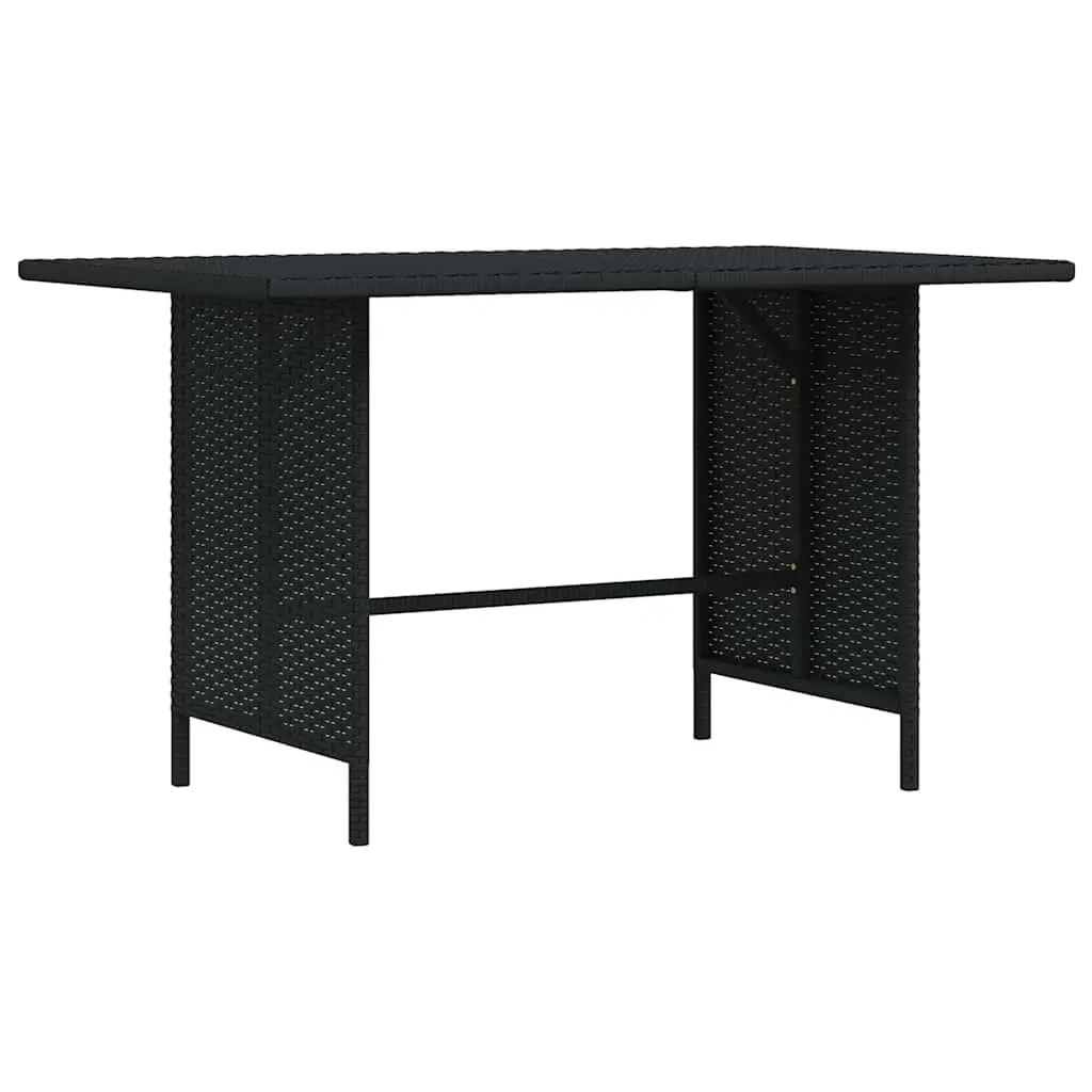 Outdoor Dining Table Black Poly Rattan 110x70x65cm