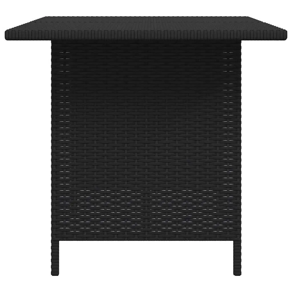 Outdoor Dining Table Black Poly Rattan 110x70x65cm