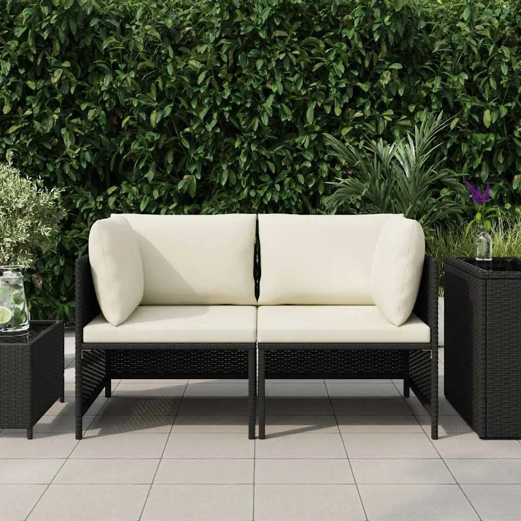 2-Seater Garden Sofa Outdoor Patio Lounge Water-Resistant PE Rattan with Cushions
