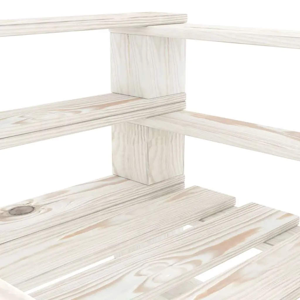 Garden Pallet Armchair Rustic White Wood Outdoor Patio Sofa Chair