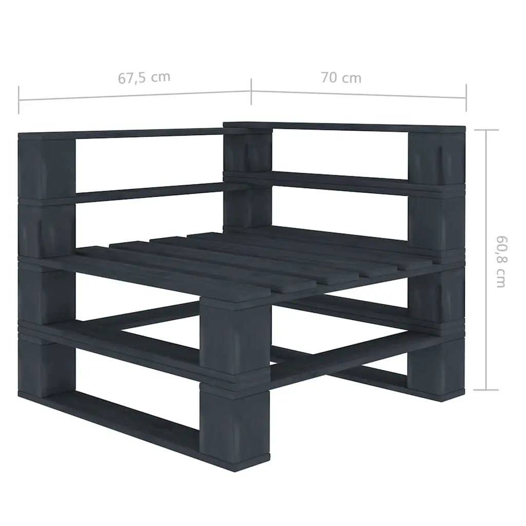 Garden Pallet Corner Sofa Rustic Grey Wooden Outdoor Patio Seating