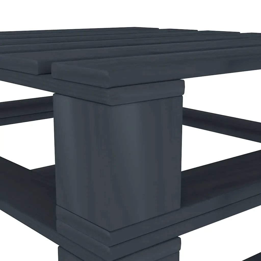 Outdoor Pallet Tables Weather Resistant Grey Pinewood 2 Pieces