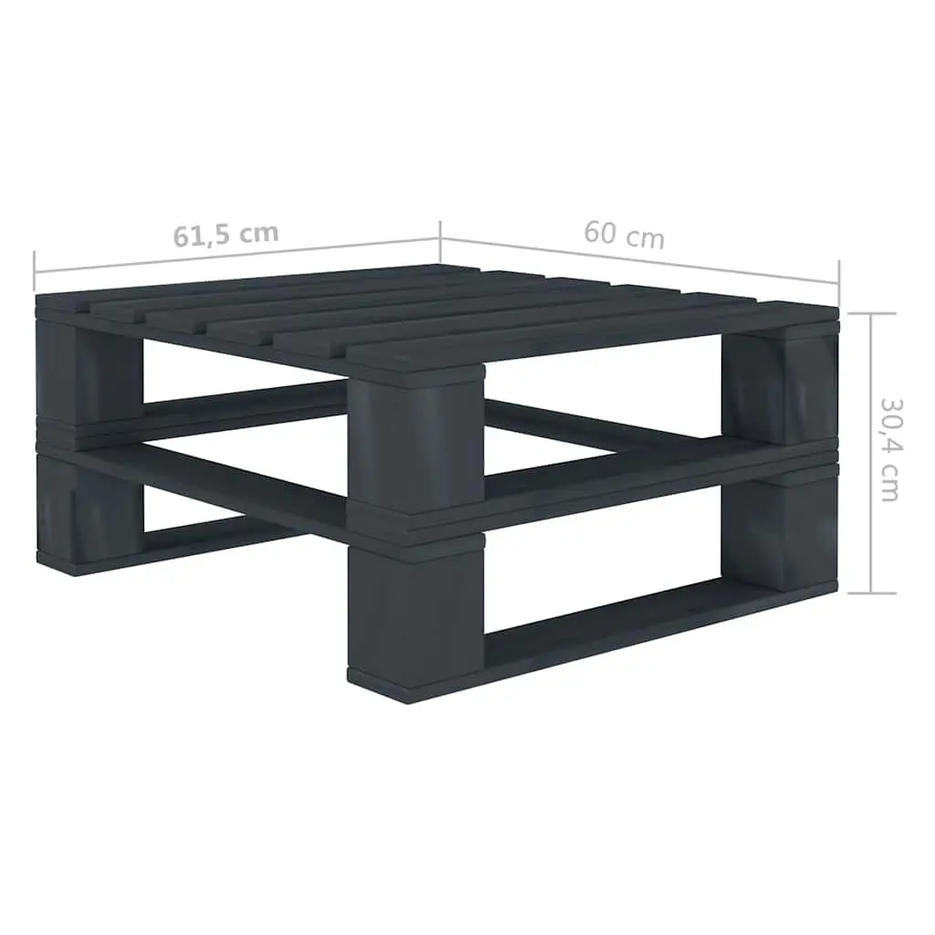Outdoor Pallet Tables Weather Resistant Grey Pinewood 2 Pieces