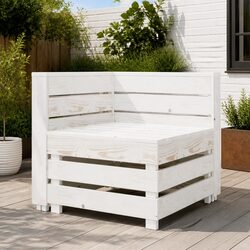 Friendly White Wood Garden Pallet Corner Sofa for You