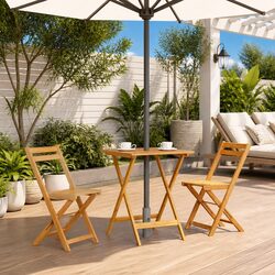 Folding Garden Table 60x60x75 cm Outdoor Patio Dining Furniture Acacia Wood