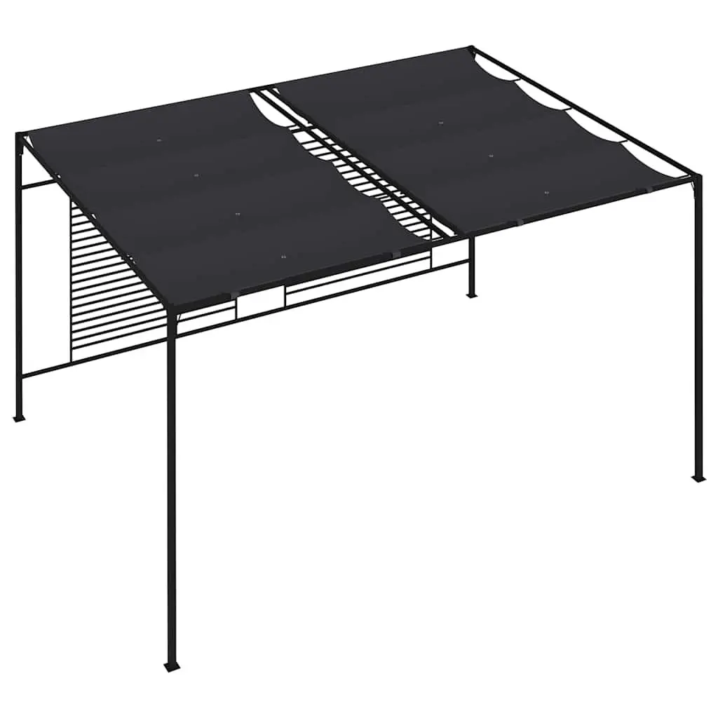 Gazebo Retractable Roof 4x3m Iron Outdoor Canopy Shelter Anthracite