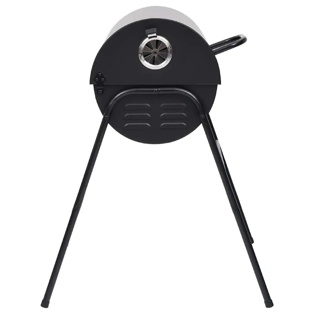 Barrel Grill BBQ Charcoal Outdoor Heavy-Duty Black Steel 2 Grids