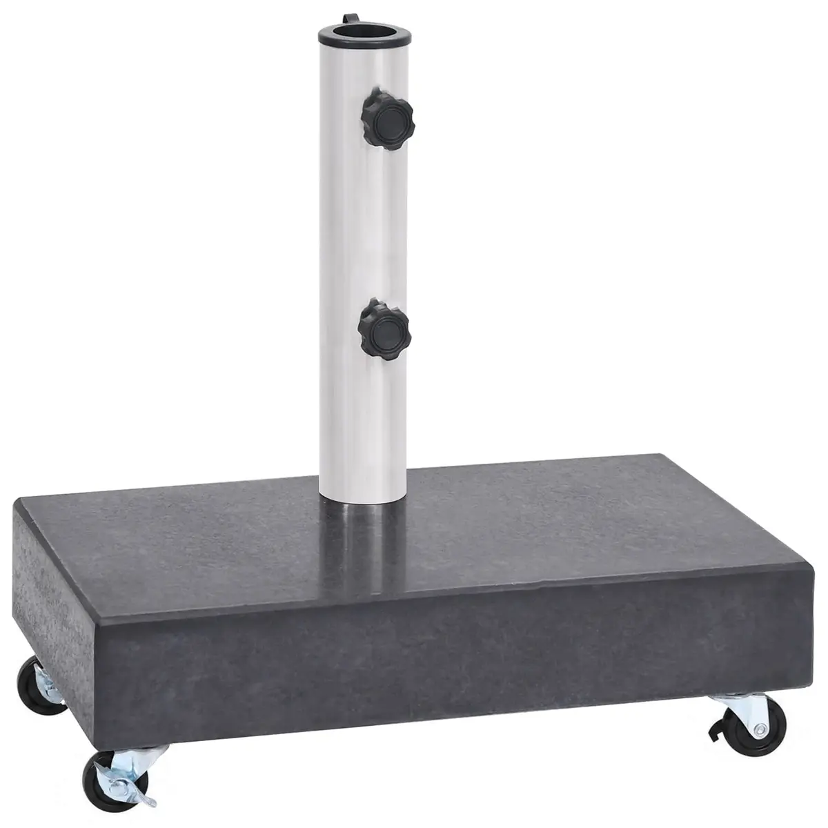 Umbrella Base Granite Heavy Duty Black Outdoor Garden Parasol Stand Holder 45 x 25 x 8 cm