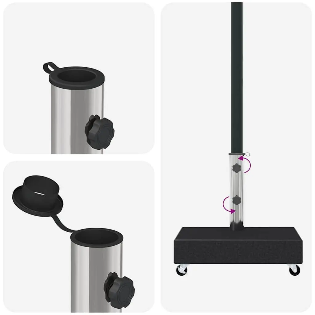 Umbrella Base Granite Heavy Duty Black Outdoor Garden Parasol Stand Holder 45 x 25 x 8 cm