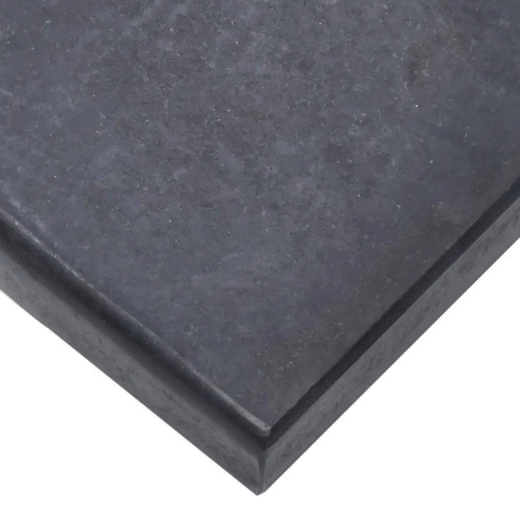 Half-Round Umbrella Base Black Granite Outdoor Parasol Holder 40 x 28 x 4 cm