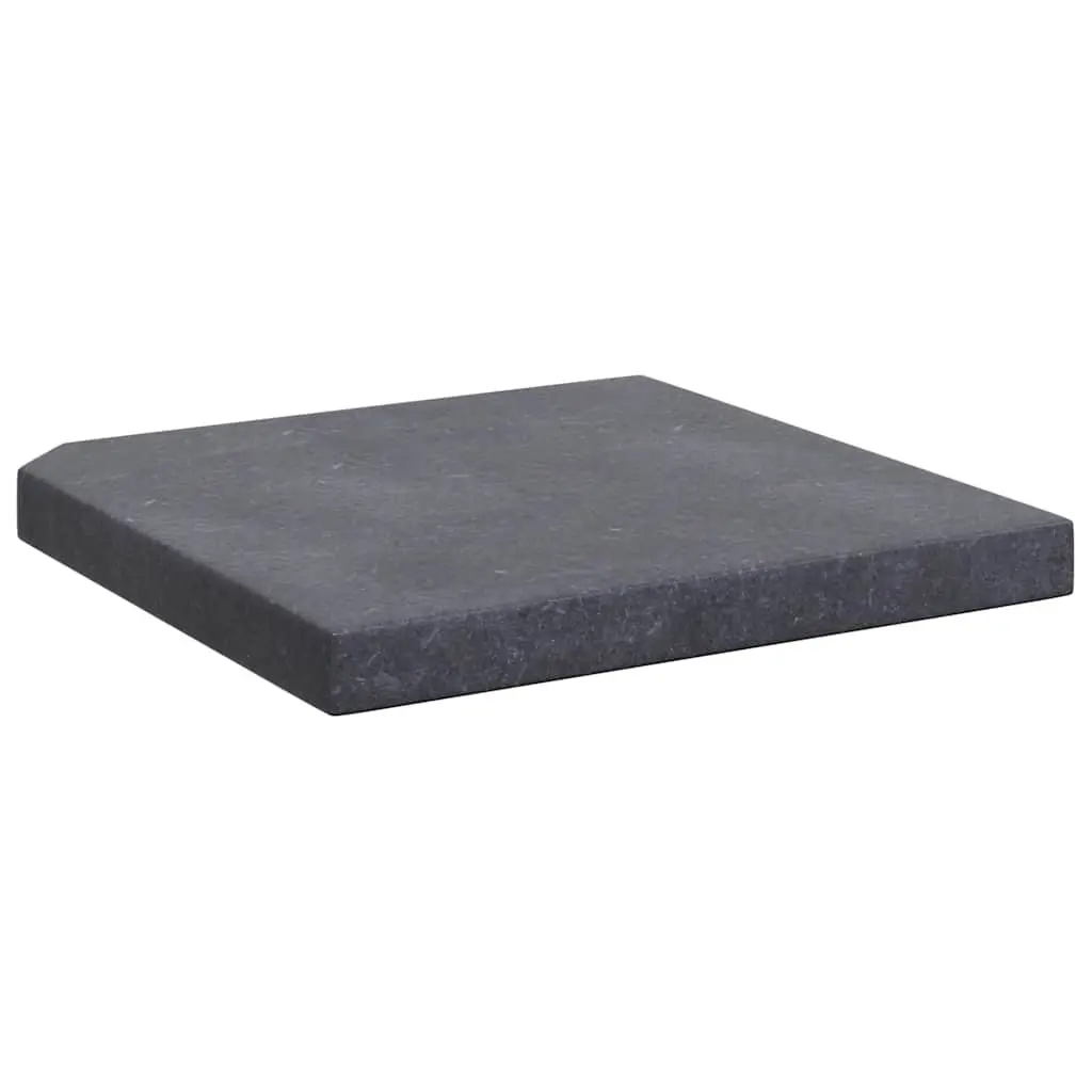 Square Black Granite Umbrella Base Stand Heavy Duty 25kg Weight Plate for Garden Parasol Stability