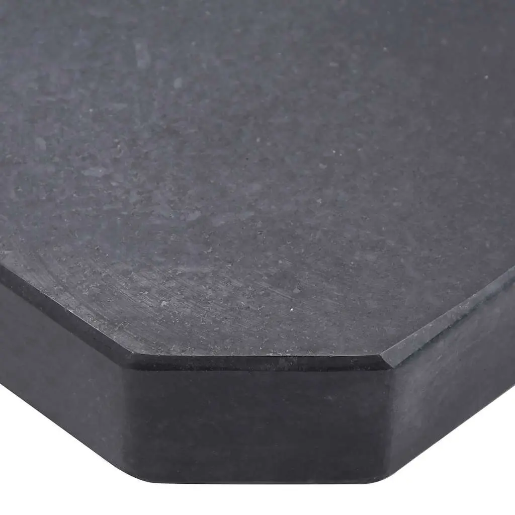 Square Black Granite Umbrella Base Stand Heavy Duty 25kg Weight Plate for Garden Parasol Stability