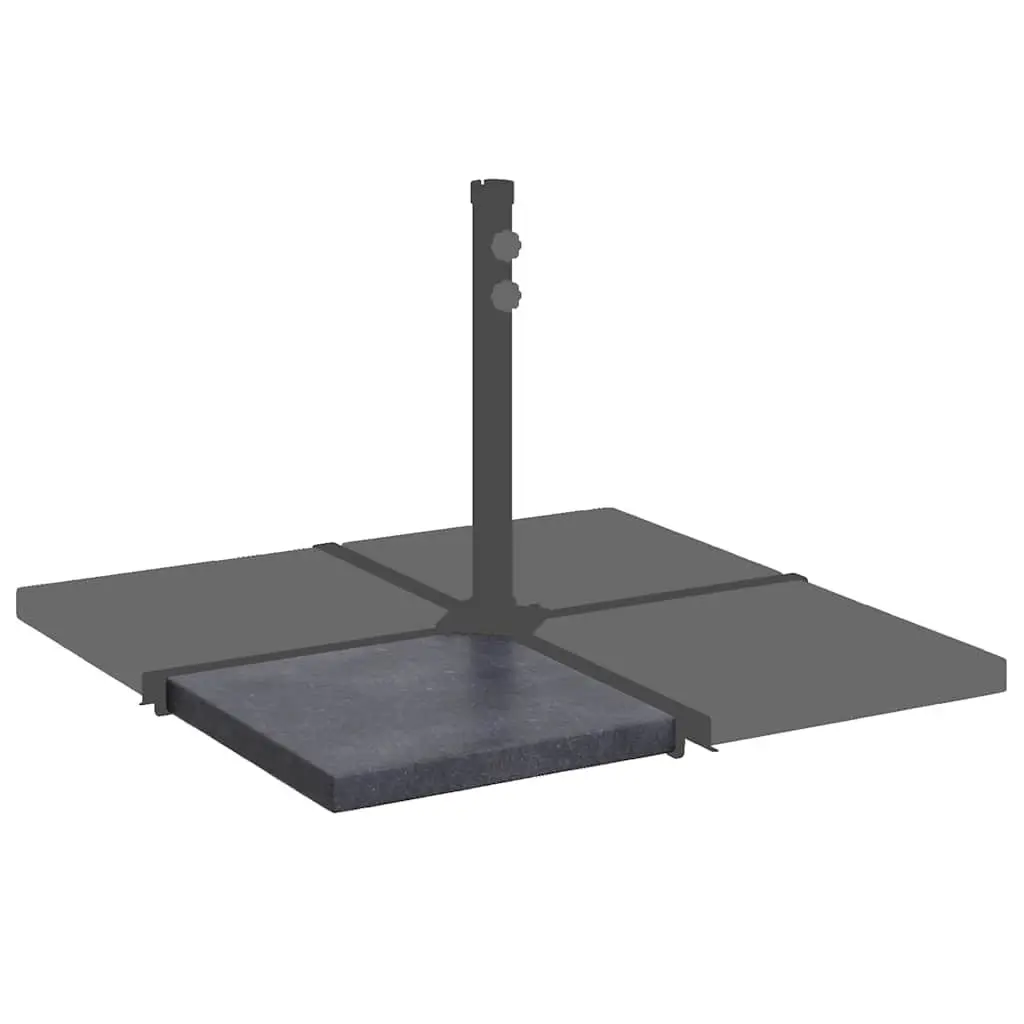 Square Black Granite Umbrella Base Stand Heavy Duty 25kg Weight Plate for Garden Parasol Stability