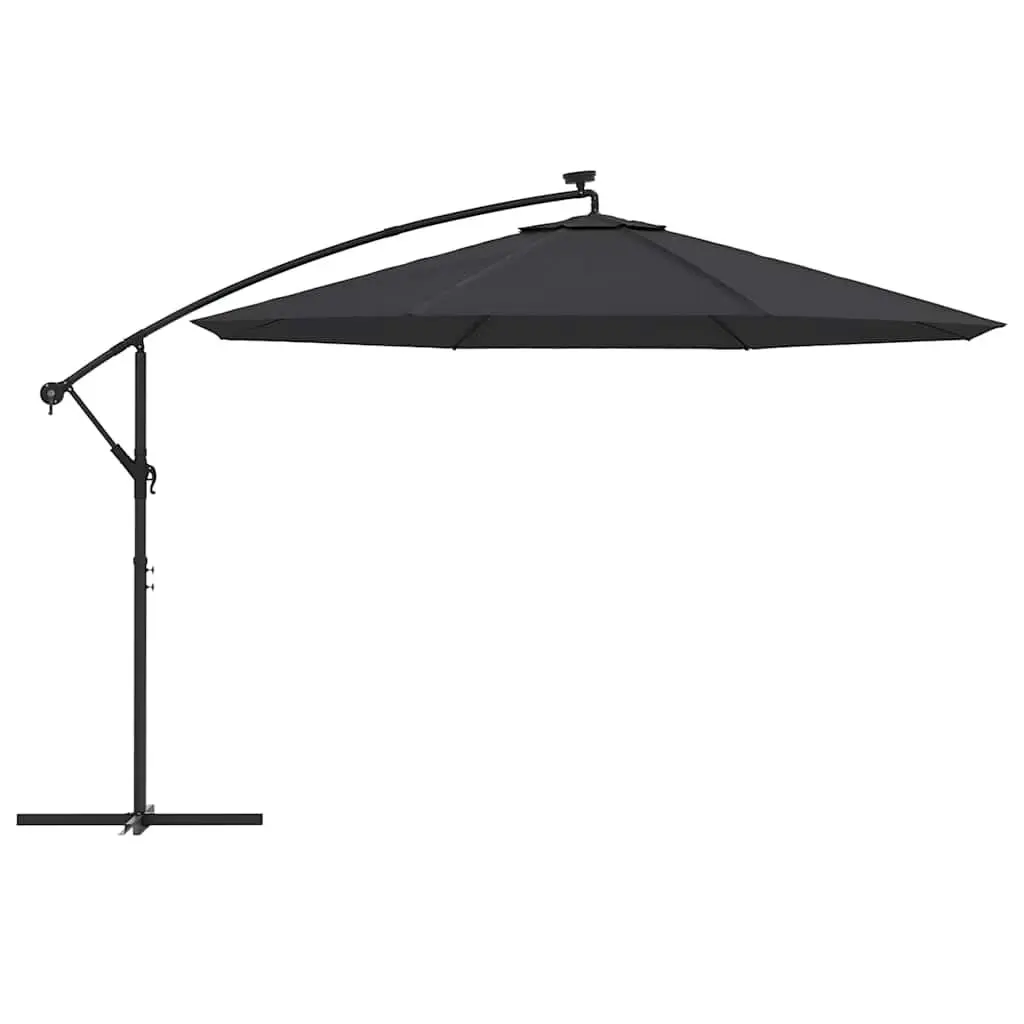 Cantilever Garden Parasol with Solar LED Lights 350cm Outdoor Hanging Umbrella