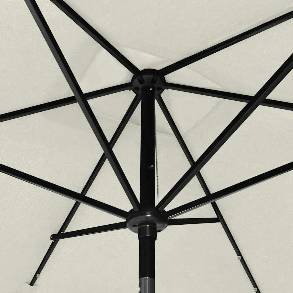 Garden Parasol LED Lights 2x3m Beige UV Protective with Crank Tilt Powder-coated Steel Pole