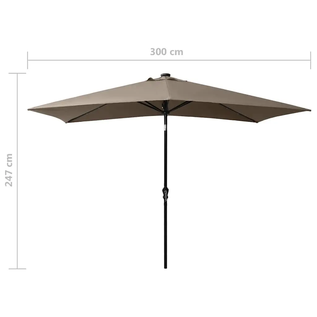 Garden Parasol with Solar LED Lights