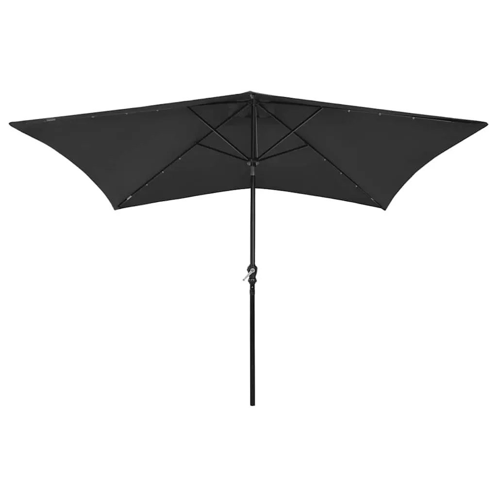 Garden Parasol with Solar LED Lights Crank Tilt 2x3m