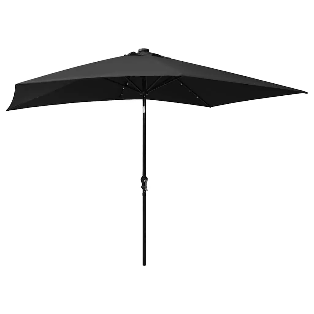 Garden Parasol with Solar LED Lights Crank Tilt 2x3m