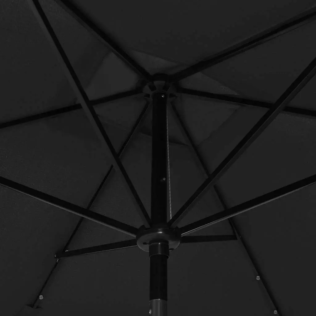 Garden Parasol with Solar LED Lights Crank Tilt 2x3m