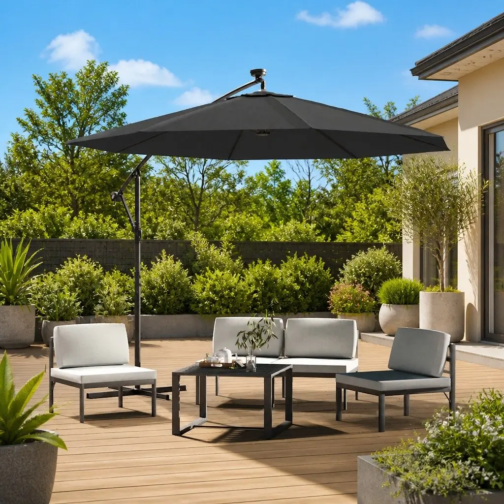 300cm Anthracite Umbrella Fabric Replacement