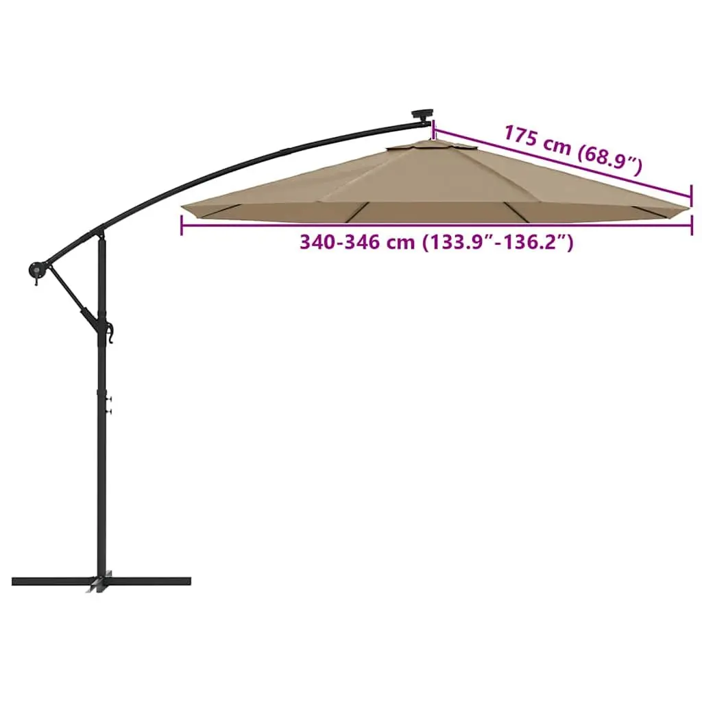 Replacement Fabric Cantilever Umbrella UV Protective Polyester 350 cm Taupe