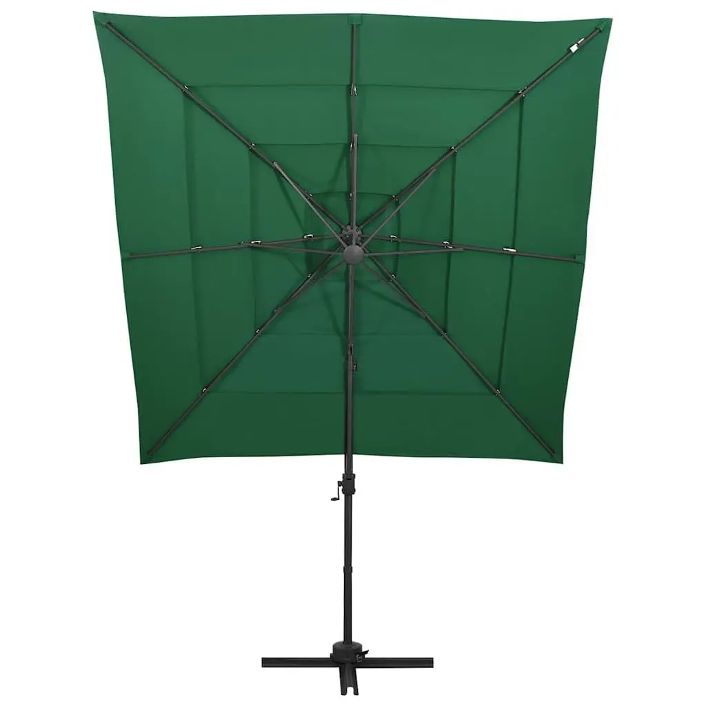 4-Tier Garden Parasol UV Protective Polyester Green 250x250cm