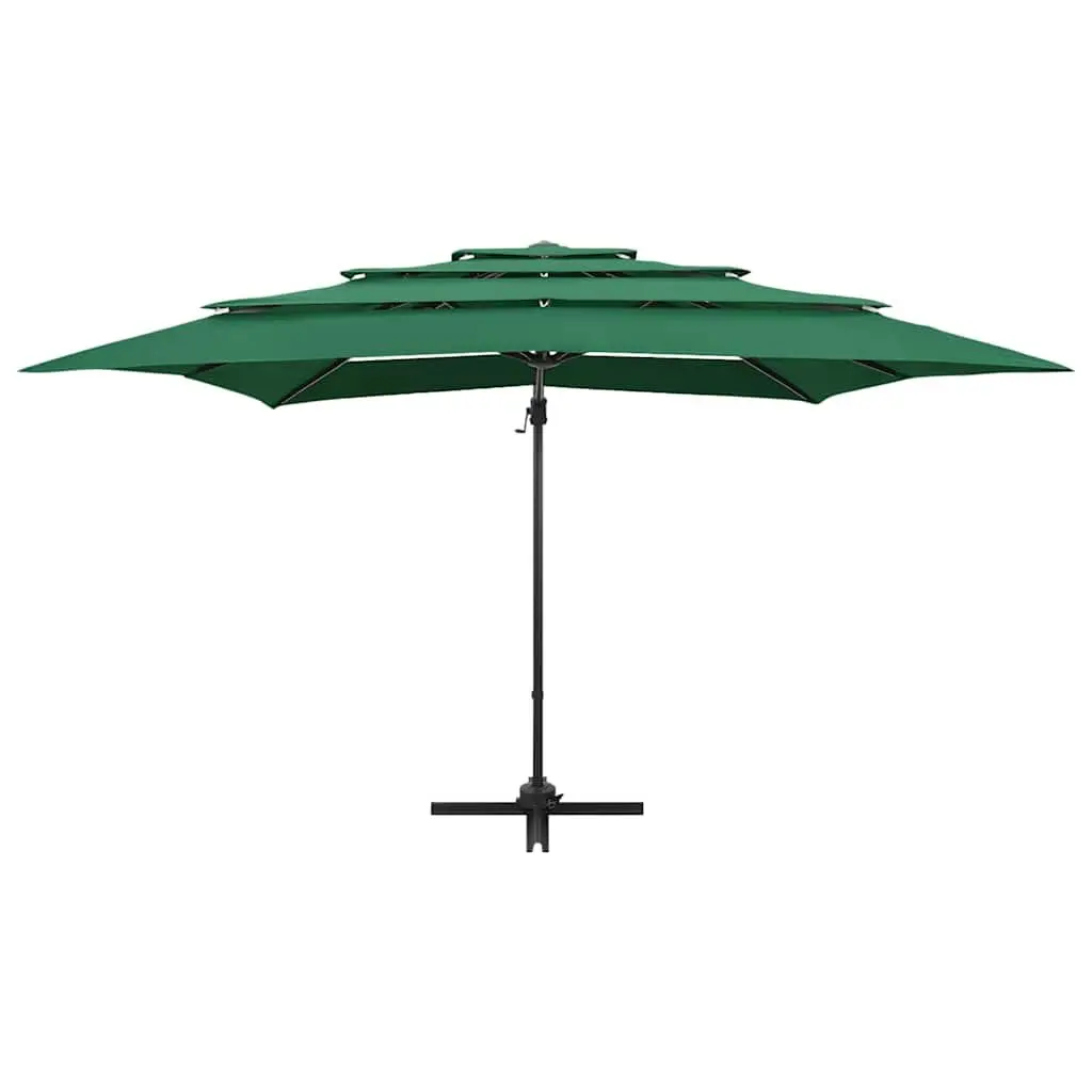 4-Tier Garden Parasol UV Protective Polyester Green 250x250cm