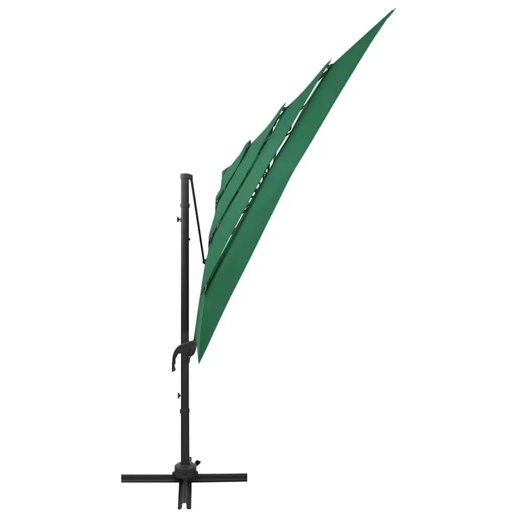 4-Tier Garden Parasol UV Protective Polyester Green 250x250cm
