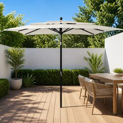 3-Tier Garden Parasol with Crank and Tilt: Beige Elegance
