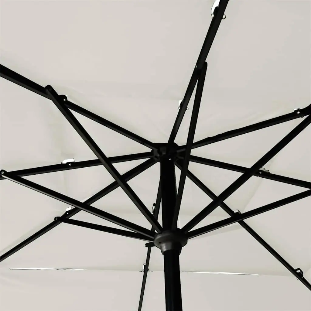 3-Tier Garden Parasol UV Protective Polyester 2.5 x 2.5 m Outdoor Sunshade Crank Tilt Foldable