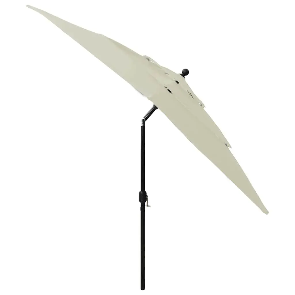 3-Tier Garden Parasol UV Protective Polyester 2.5 x 2.5 m Outdoor Sunshade Crank Tilt Foldable