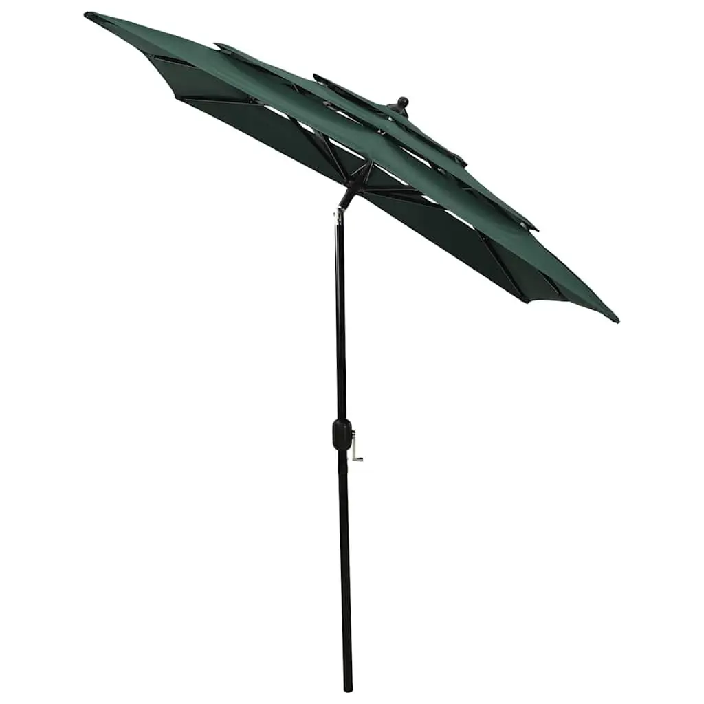 Garden Parasol 3-Tier UV Protective Green 2x2m Crank Tilt