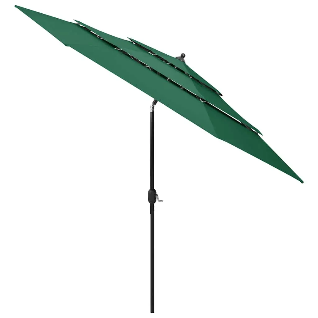 3m Green Garden Parasol with Adjustable Tilt