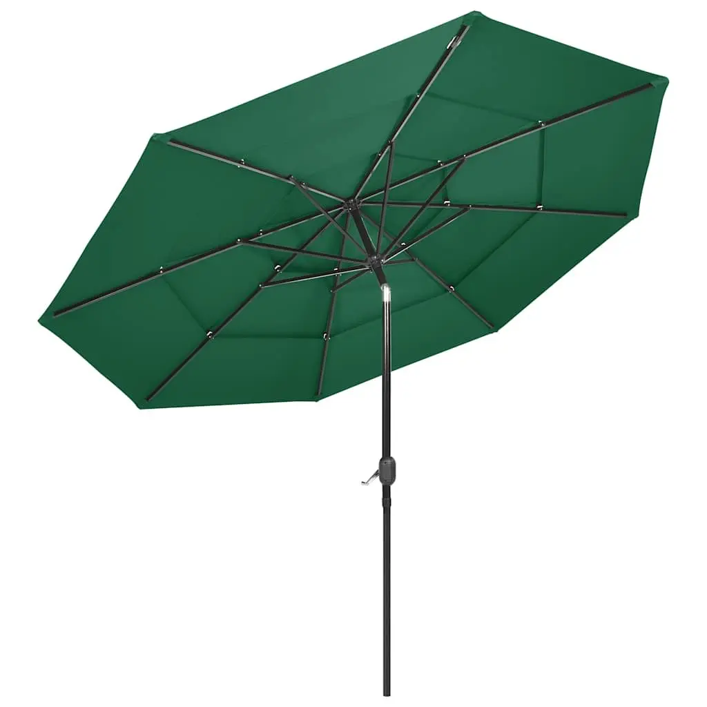 3m Green Garden Parasol with Adjustable Tilt