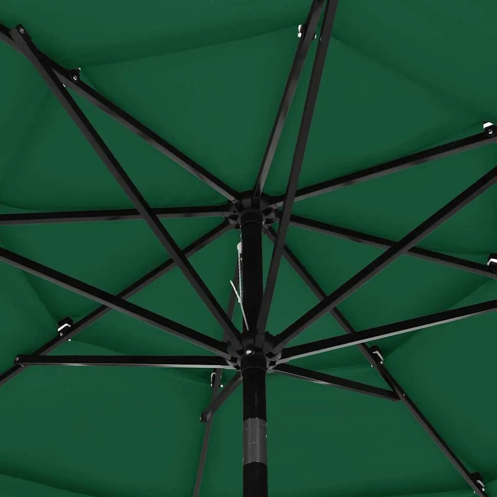 3m Green Garden Parasol with Adjustable Tilt