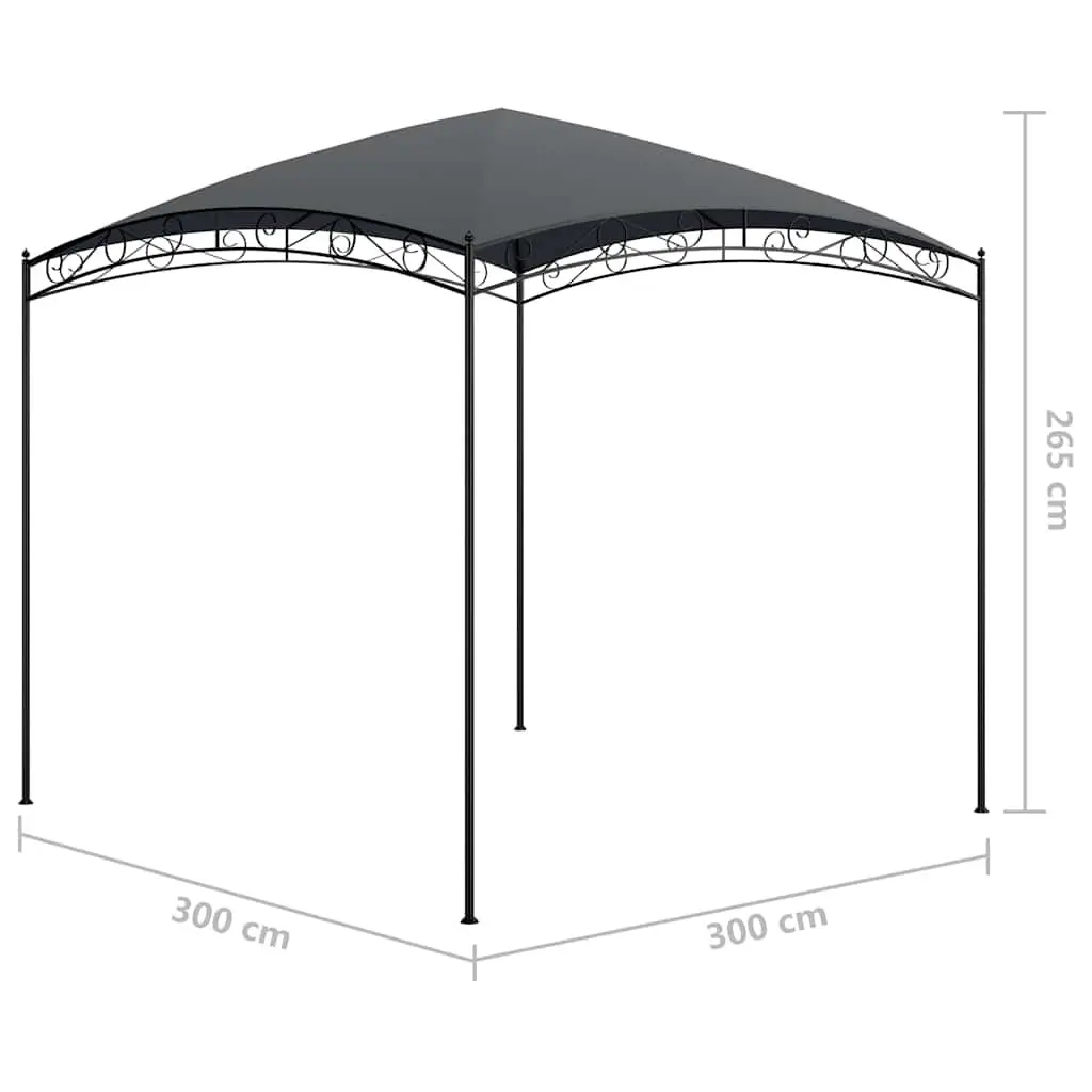 Gazebo Anthracite Outdoor Pavilion 3x3x2.65m Canopy Shelter Garden Party Tent