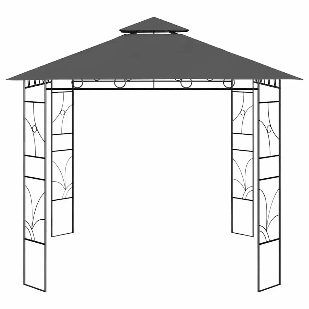 Gazebo Anthracite Outdoor Canopy 3x3x2.7m Steel Frame Tent Shelter