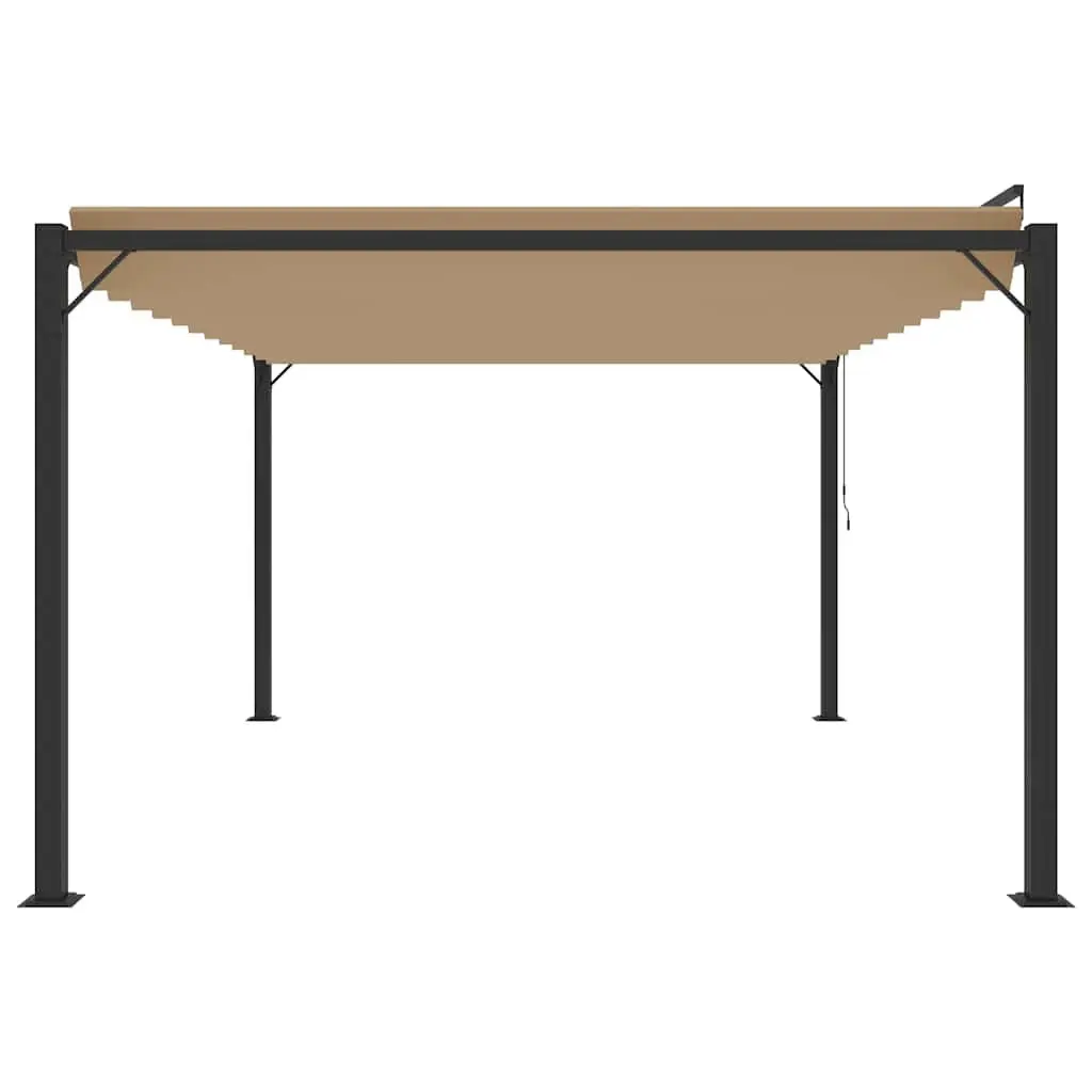 Louvered Roof Gazebo 3x4m Taupe Aluminium Outdoor Canopy Garden Patio