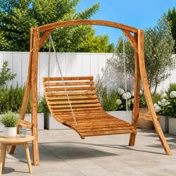 Experience Comfort with Our Wooden Swing Bed