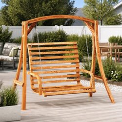 Your Outdoor Relaxation Companion: Wooden Swing Bench