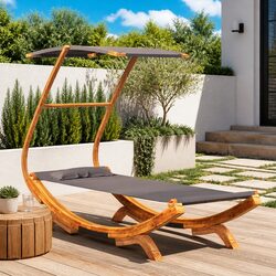Get Cozy in This Outdoor Lounge Bed with Canopy
