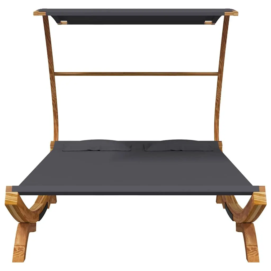 Outdoor Lounge Bed Canopy Solid Bent Wood Frame 165 x 203 x 138 cm