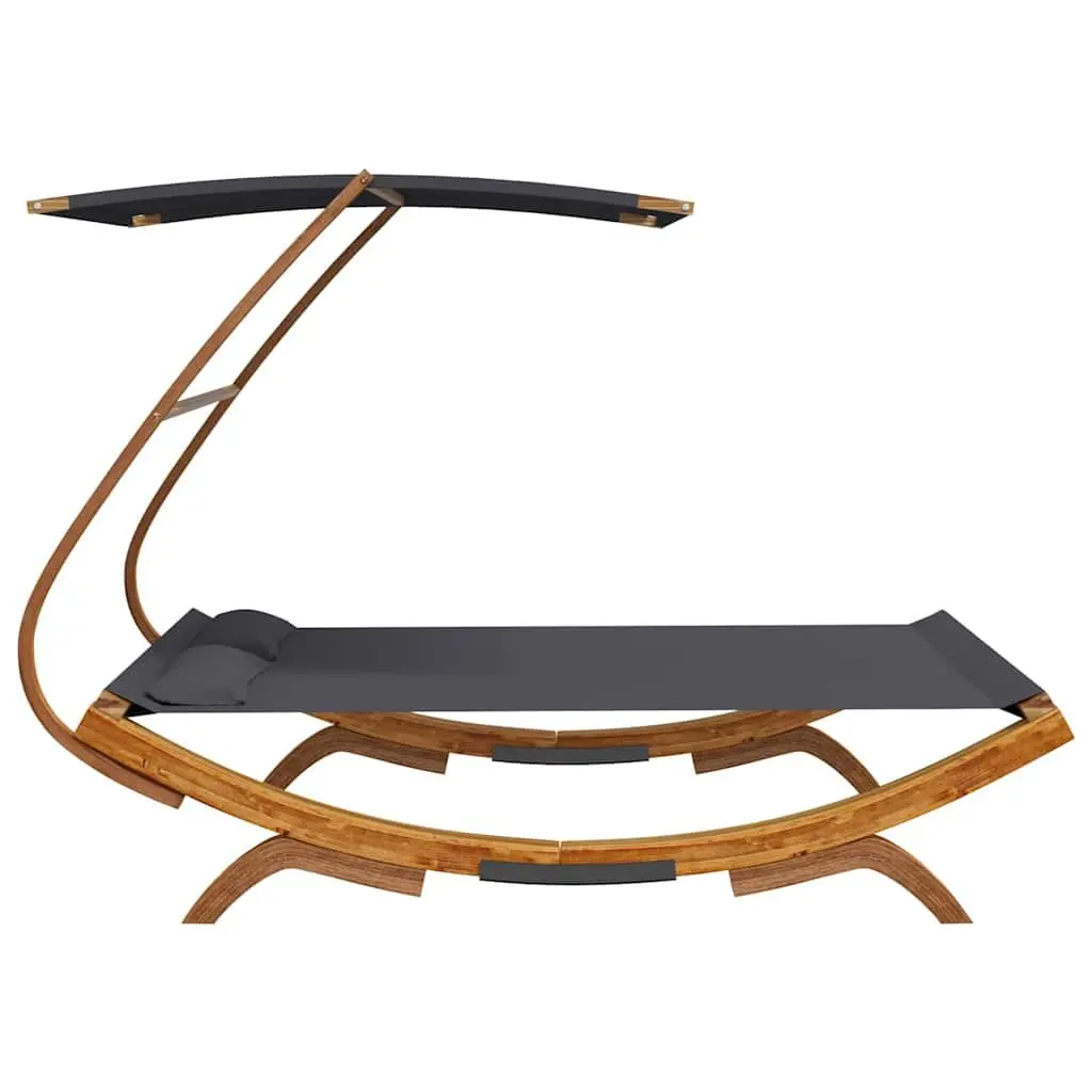 Outdoor Lounge Bed Canopy Solid Bent Wood Frame 165 x 203 x 138 cm