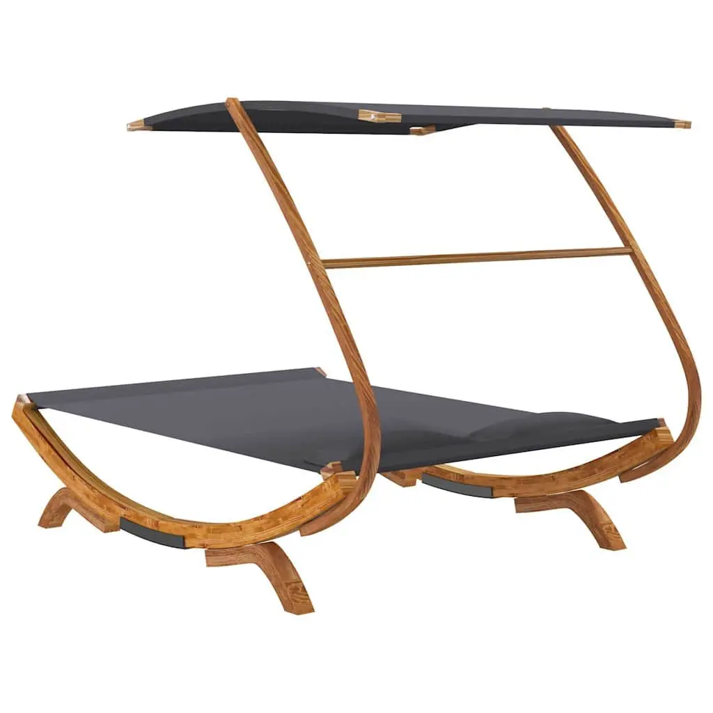 Outdoor Lounge Bed Canopy Solid Bent Wood Frame 165 x 203 x 138 cm