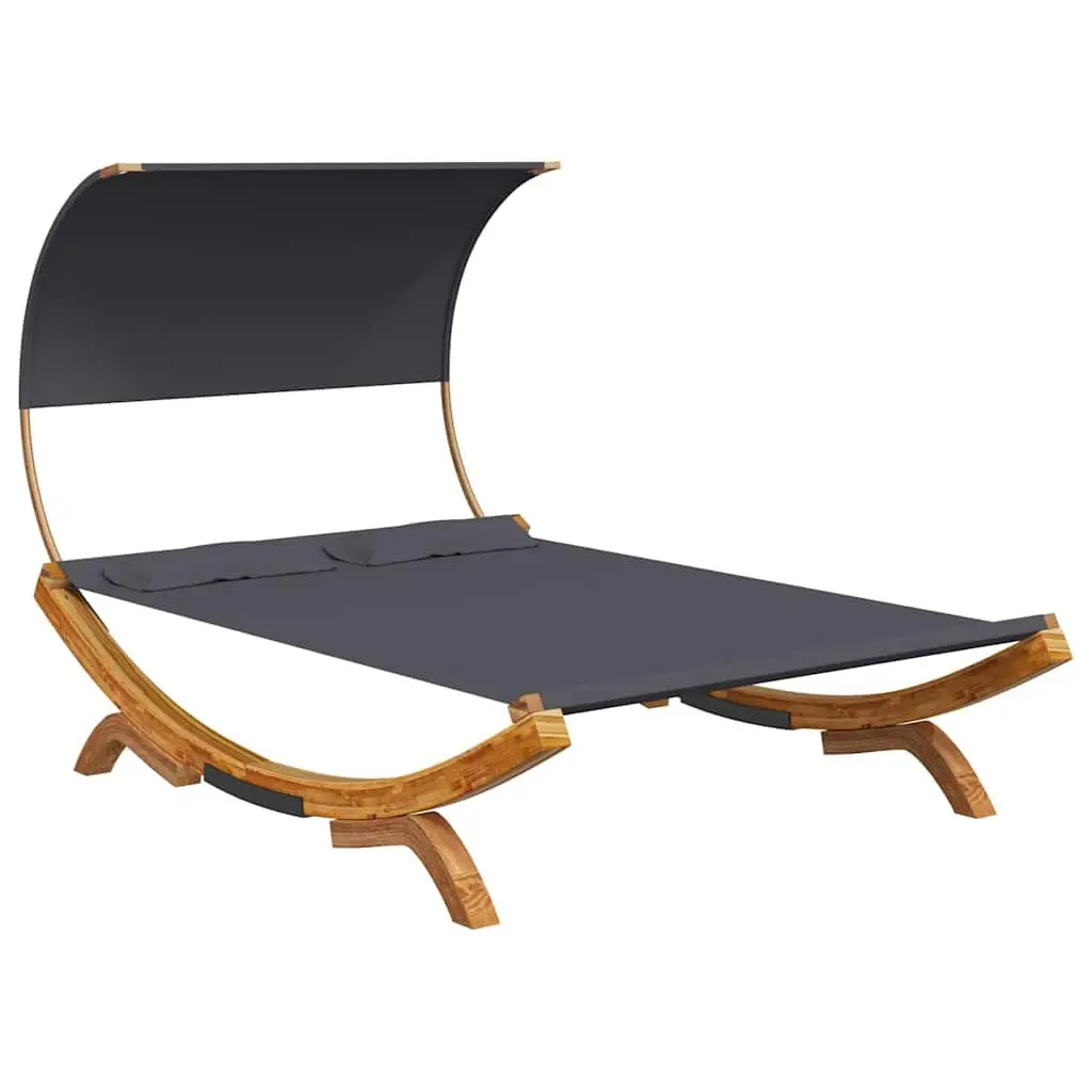 Outdoor Lounge Bed with Canopy Anthracite Frame 165L x 203W x 126H cm