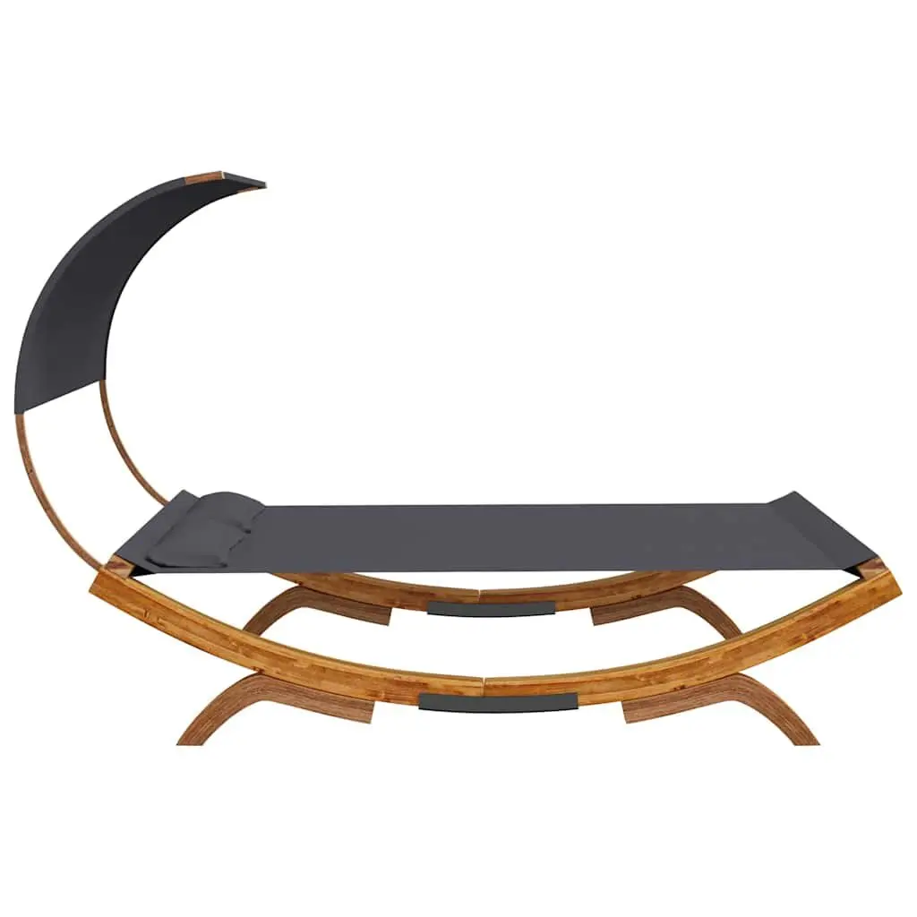 Outdoor Lounge Bed with Canopy Anthracite Frame 165L x 203W x 126H cm