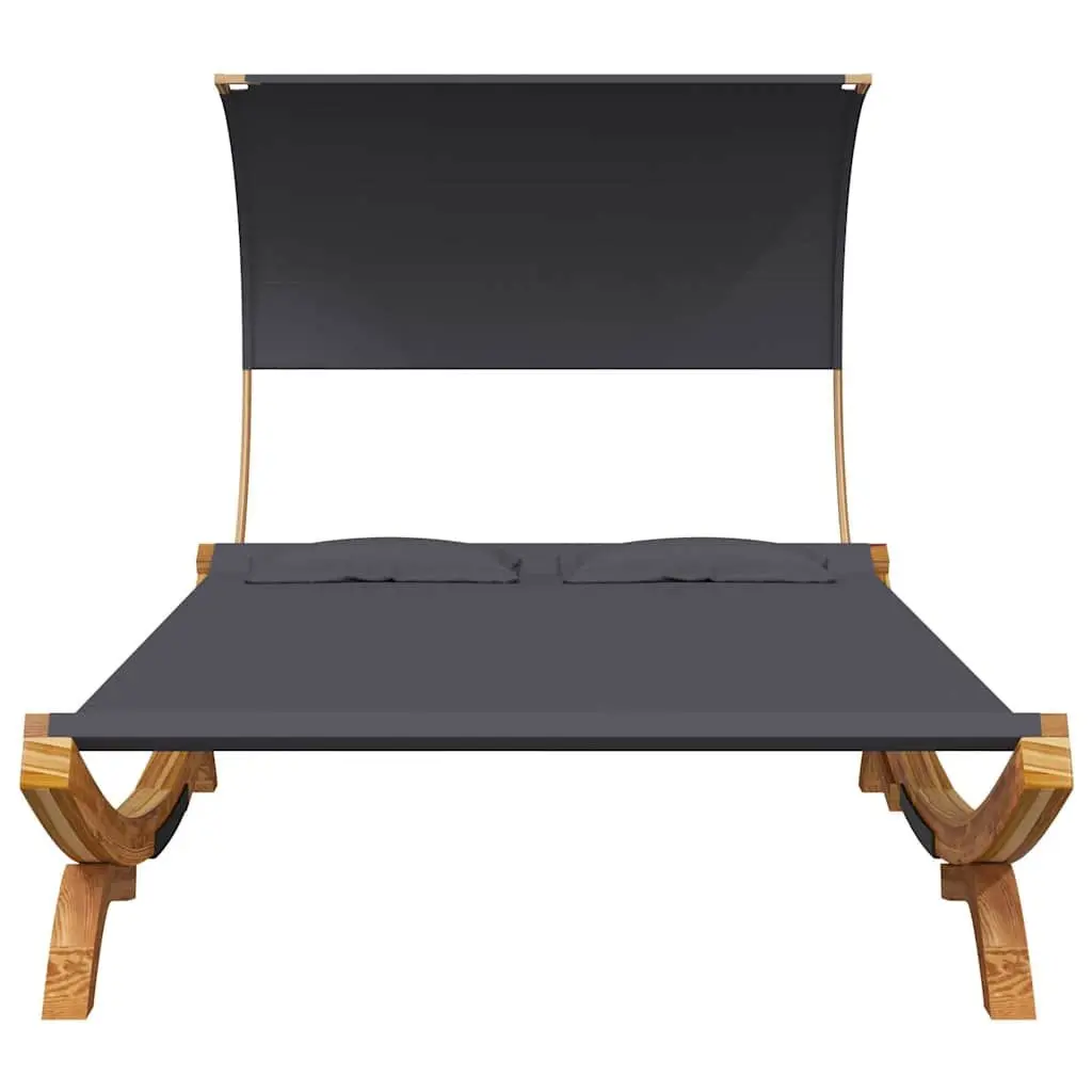Outdoor Lounge Bed with Canopy Anthracite Frame 165L x 203W x 126H cm