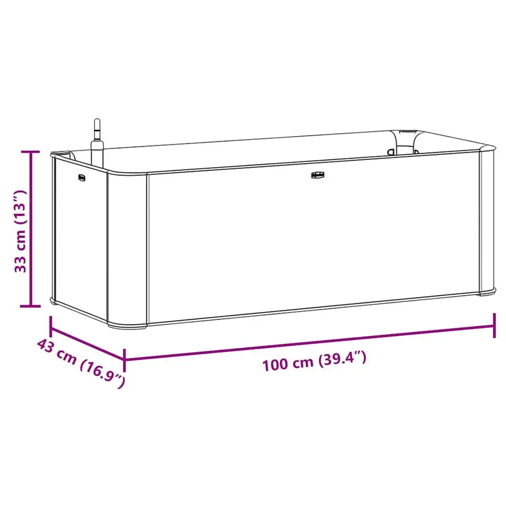 Raised Garden Bed Self Watering System with Level Indicator White 100 x 43 x 33 cm
