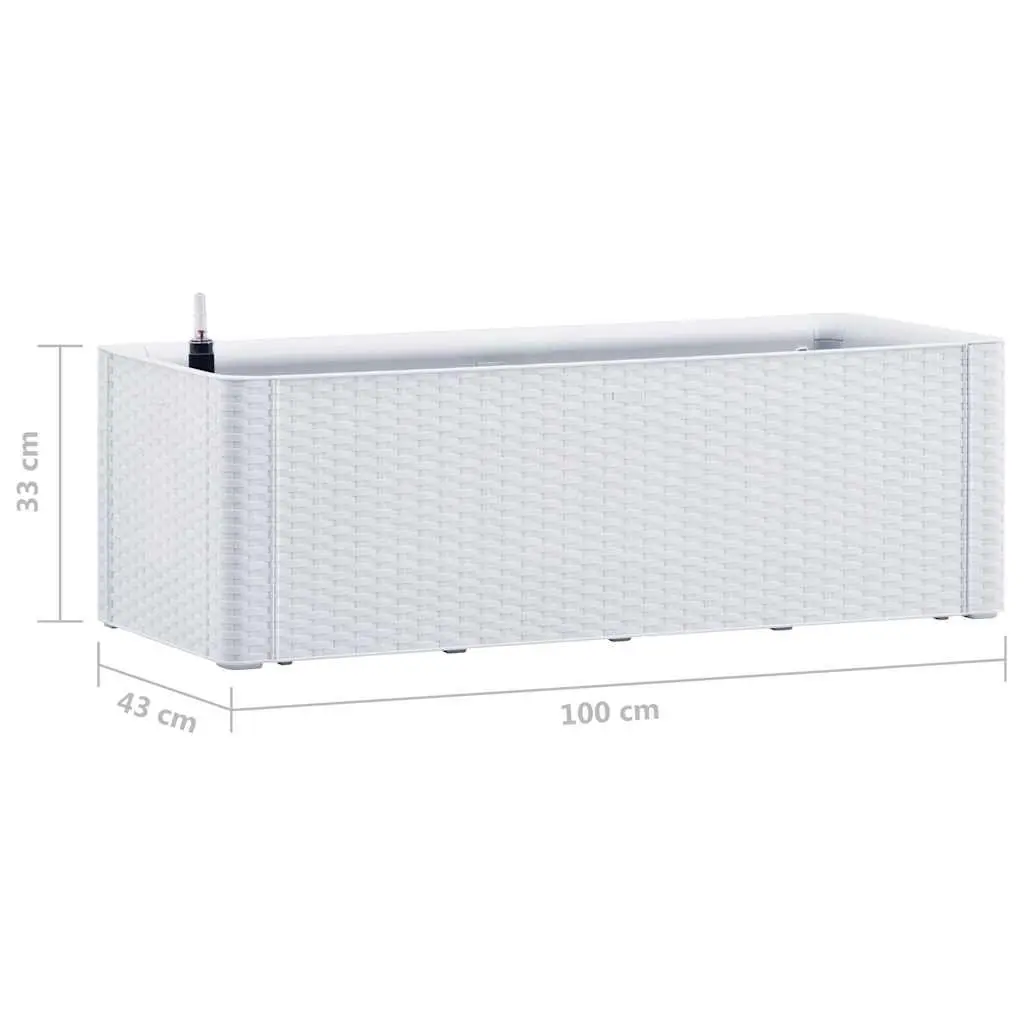 Raised Garden Bed Self Watering System with Level Indicator White 100 x 43 x 33 cm