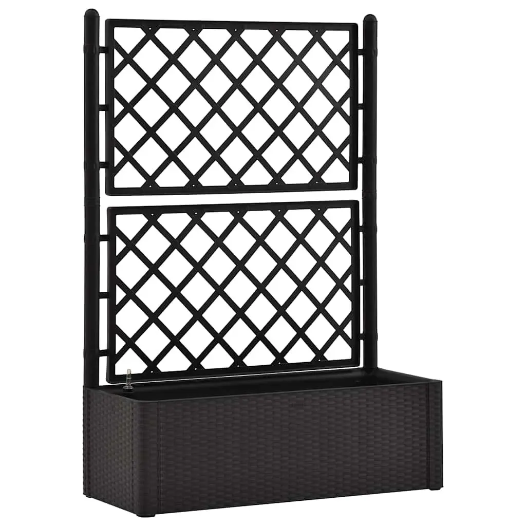 Raised Garden Bed Self Watering Planter Box with Trellis Anthracite